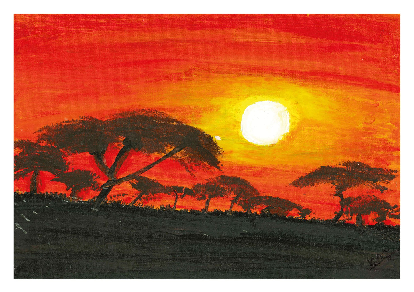 Greeting card - Print of "African Sunset" original painting