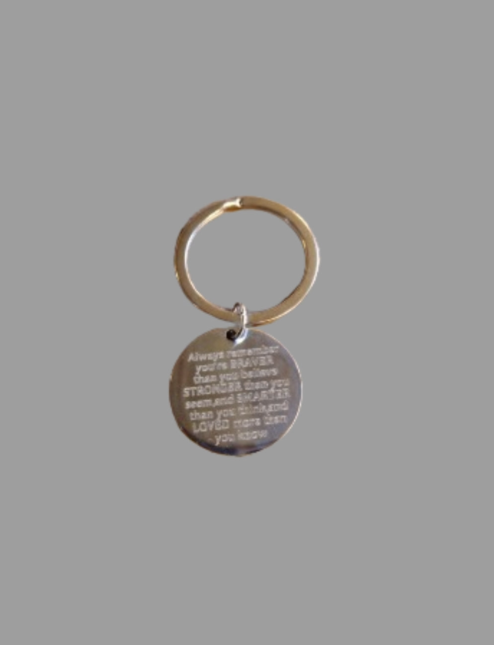 Laser engraved disk keyring always remember