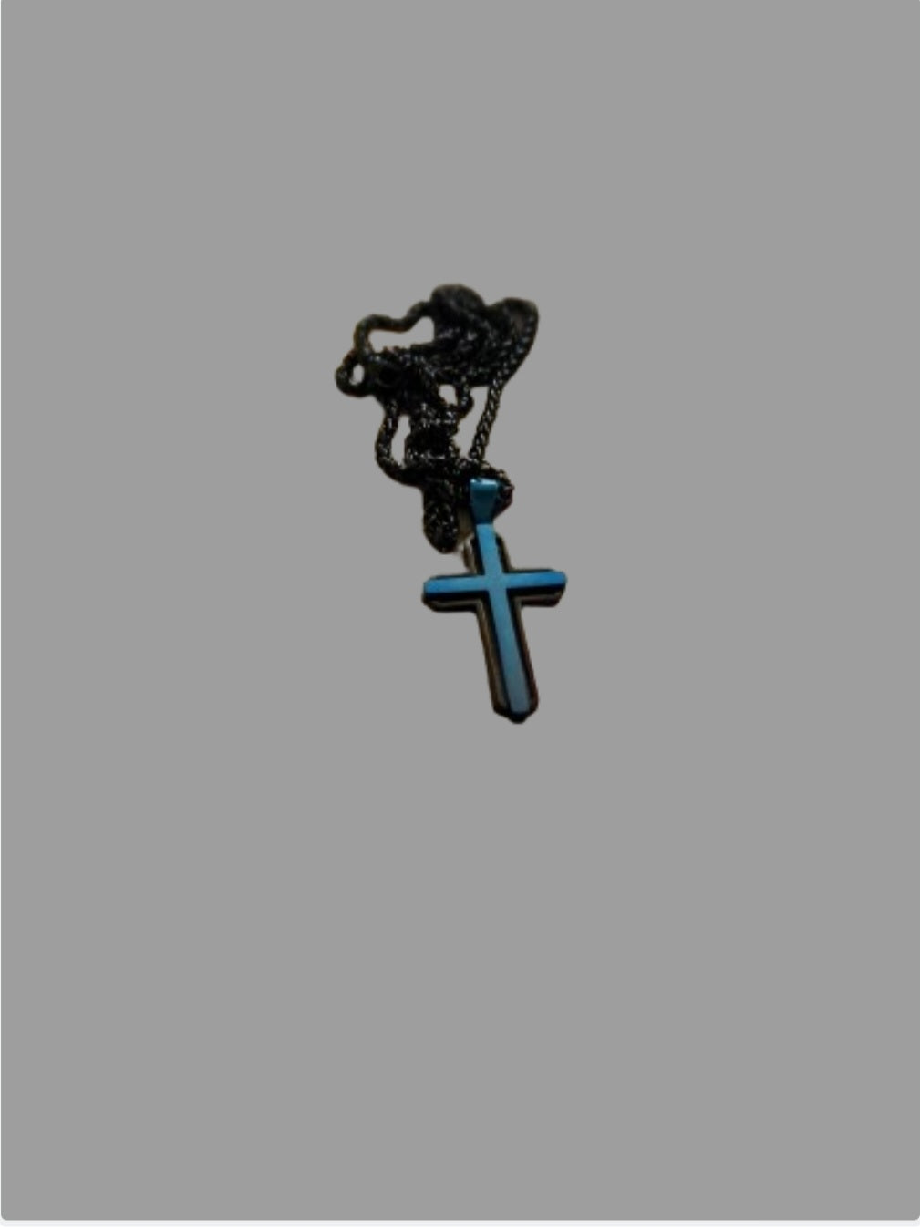 Cross pendant -  black and blue