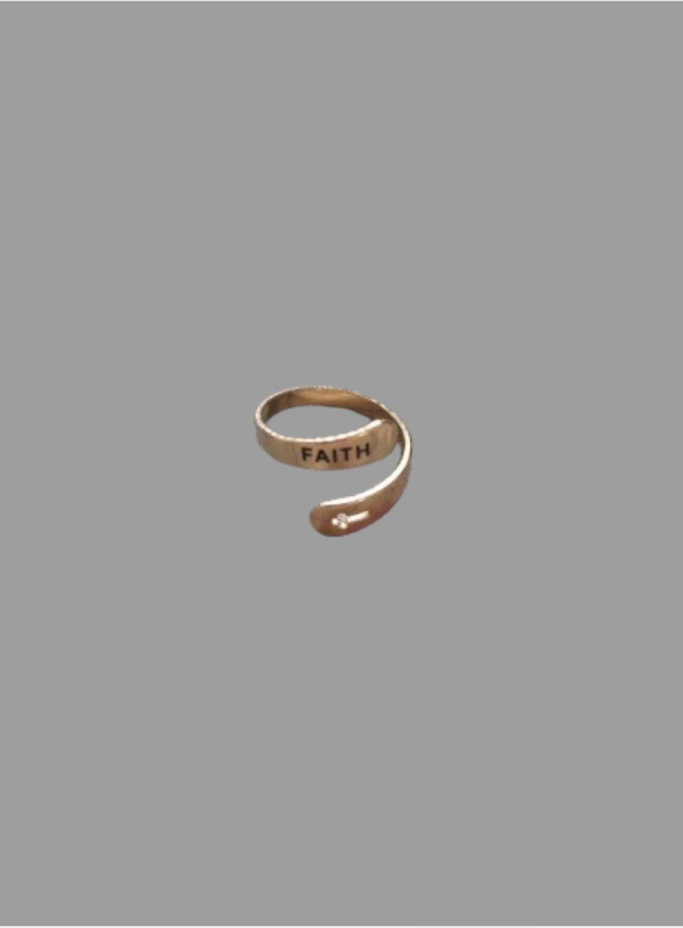 adjustable stainless steel faith inspired ring