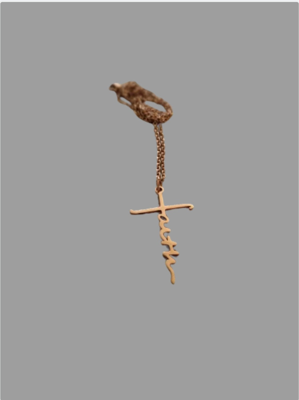 faith cross pendant on chain, available in 3 colours