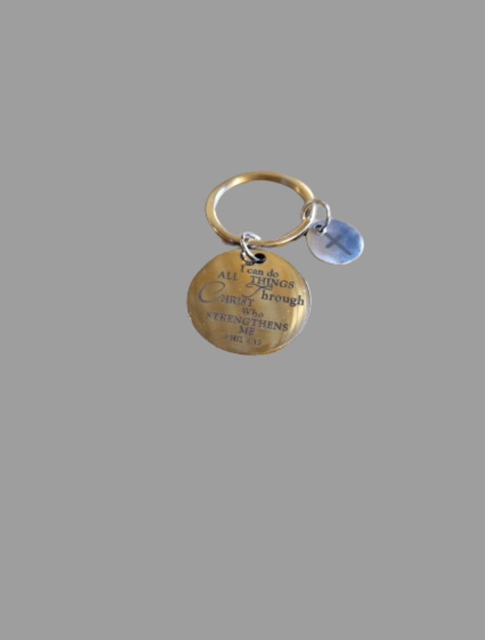 Faith inspired dog tag charm keyring