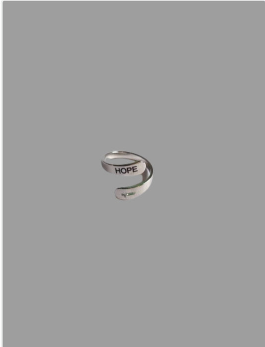 adjustable stainless steel faith inspired ring