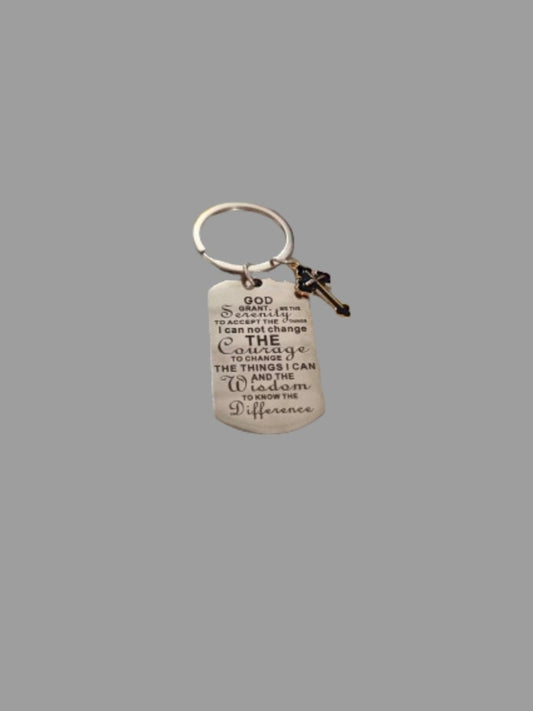 Faith inspired dog tag charm keyring