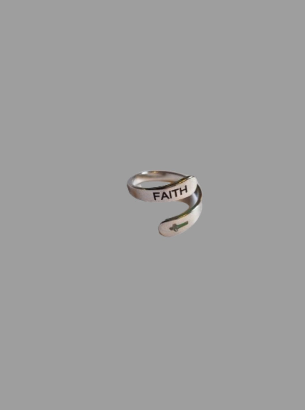 adjustable stainless steel faith inspired ring