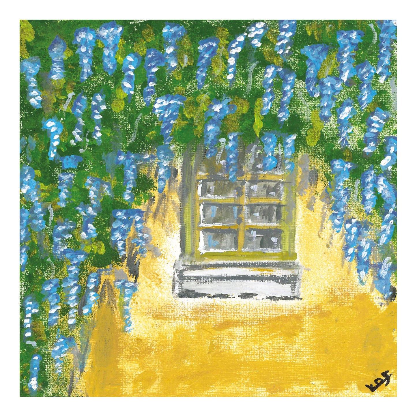 Greeting card - Print of " Wisteria Window" original painting